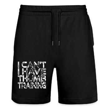 Kann keine Zeit für Training haben - Stanley/Stella Unisex Bio Joggingshorts Trainer  - Schwarz - Vorne - Nik (191cm) & Marisol (170cm)