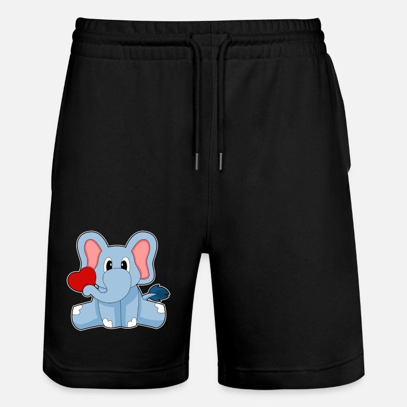 Elefant Herz - Stanley/Stella Unisex Bio Joggingshorts Trainer - Schwarz