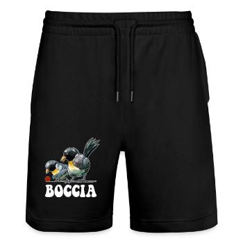 Bocciaspieler Vogel mit Boccia Kugeln Boccia - Stanley/Stella Unisex Bio Joggingshorts Trainer  - Schwarz - Vorne - Nik (191cm) & Marisol (170cm)