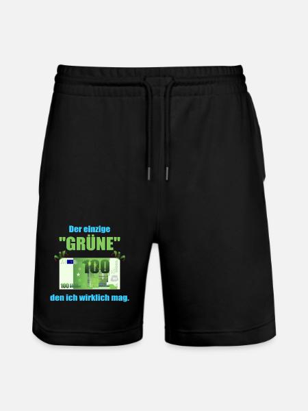 Den Grüne mag ich ! - Stanley/Stella Unisex Bio Joggingshorts Trainer  - Schwarz