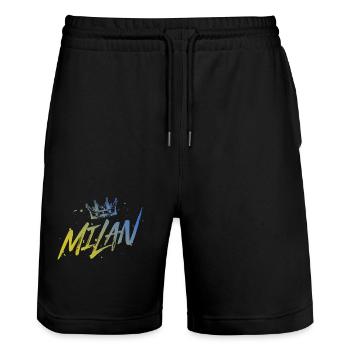 Cerf-volant - Short de jogging bio TRAINER Stanley/Stella unisexe - noir - Devant - Nik (191cm) & Marisol (170cm)