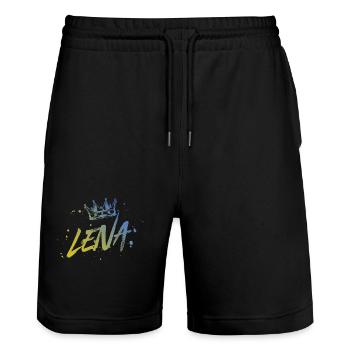 Lena - Stanley/Stella Trainer Unisex Organic Jogging Shorts - black - Front - Nik (191cm) & Marisol (170cm)