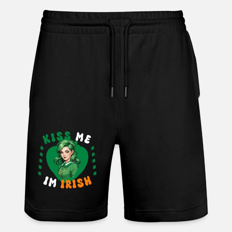 Küss mich, ich bin Irin - Stanley/Stella Unisex Bio Joggingshorts Trainer  - Schwarz