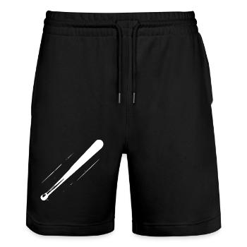 Dessin de batte de baseball - Short de jogging bio TRAINER Stanley/Stella unisexe - noir - Devant - Nik (191cm) & Marisol (170cm)