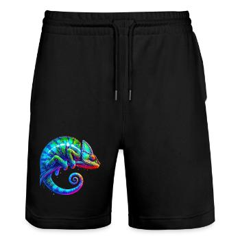 Caméléon - Short de jogging bio TRAINER Stanley/Stella unisexe - noir - Devant - Nik (191cm) & Marisol (170cm)