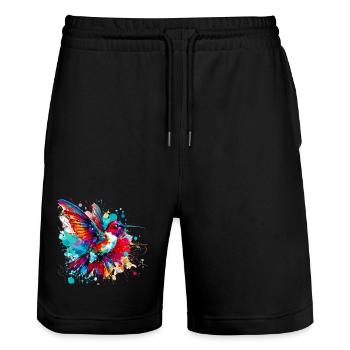 Colibri - Short de jogging bio TRAINER Stanley/Stella unisexe - noir - Devant - Nik (191cm) & Marisol (170cm)