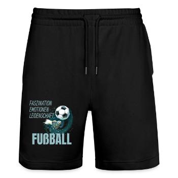 Faszination - Emotionen - Leidenschaft - Stanley/Stella Unisex Bio Joggingshorts Trainer  - Schwarz - Vorne - Nik (191cm) & Marisol (170cm)