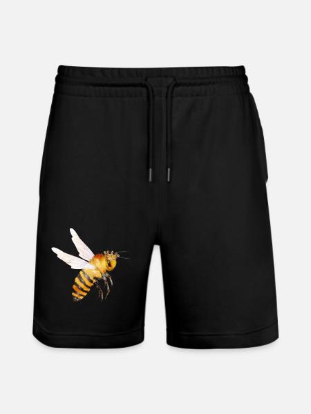 Flying queen bee hand drawn - Stanley/Stella Trainer Unisex Organic Jogging Shorts - black