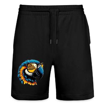 Parrot - Stanley/Stella Trainer Unisex Organic Jogging Shorts - black - Front - Nik (191cm) & Marisol (170cm)