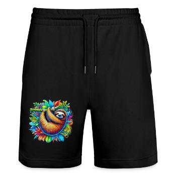 Paresse - Short de jogging bio TRAINER Stanley/Stella unisexe - noir - Devant - Nik (191cm) & Marisol (170cm)