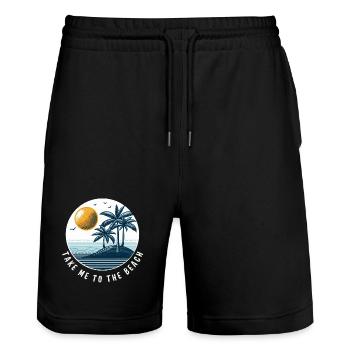 Emmenez-moi à la plage - Short de jogging bio TRAINER Stanley/Stella unisexe - noir - Devant - Nik (191cm) & Marisol (170cm)