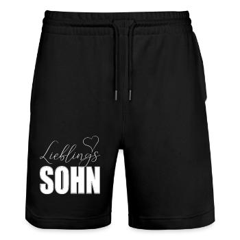 Lieblingssohn mit Herz - Stanley/Stella Unisex Bio Joggingshorts Trainer  - Schwarz - Vorne - Nik (191cm) & Marisol (170cm)