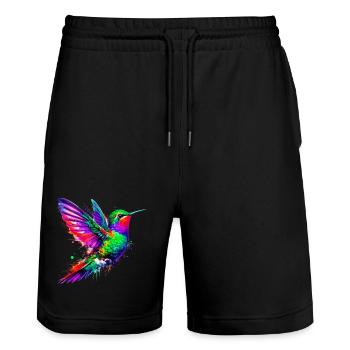 Colibri - Short de jogging bio TRAINER Stanley/Stella unisexe - noir - Devant - Nik (191cm) & Marisol (170cm)