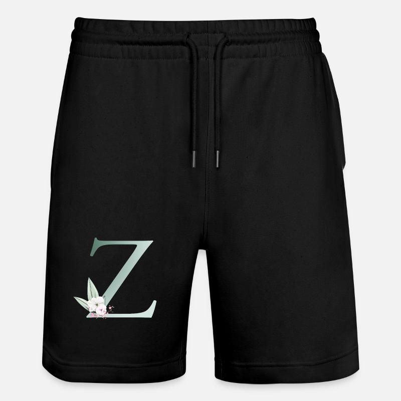 Z Monogram, Floral, Personnalisable - Short de jogging bio TRAINER Stanley/Stella unisexe - noir