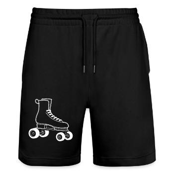 Rollschuhe Zeichnung - Stanley/Stella Unisex Bio Joggingshorts Trainer  - Schwarz - Vorne - Nik (191cm) & Marisol (170cm)