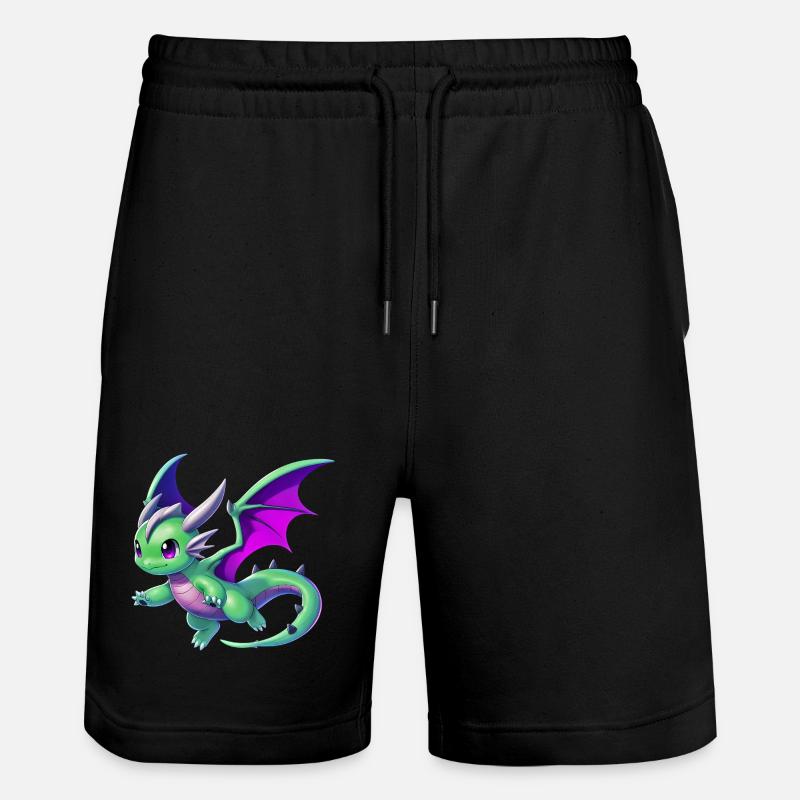 Drache - Stanley/Stella Unisex Bio Joggingshorts Trainer  - Schwarz