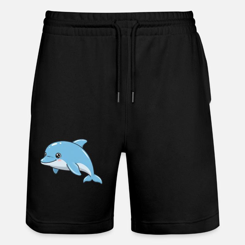 Dessin animé animalier dauphin - Short de jogging bio TRAINER Stanley/Stella unisexe - noir