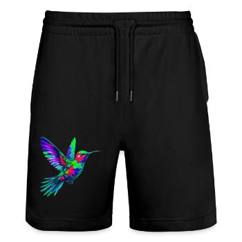 Colibri - Short de jogging bio TRAINER Stanley/Stella unisexe - noir - Devant - Nik (191cm) & Marisol (170cm)