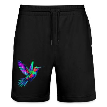 Colibri - Short de jogging bio TRAINER Stanley/Stella unisexe - noir - Devant - Nik (191cm) & Marisol (170cm)