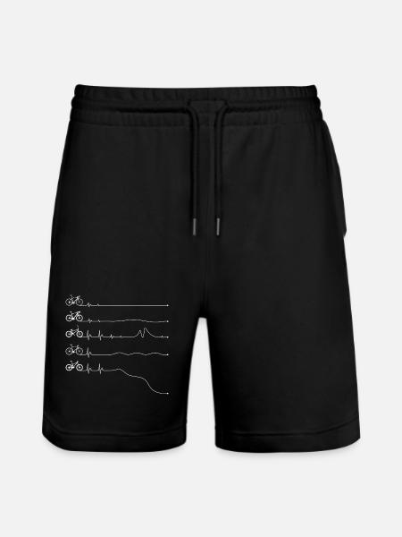 Cycling Heartbeat Line - Stanley/Stella Trainer Unisex Organic Jogging Shorts - black