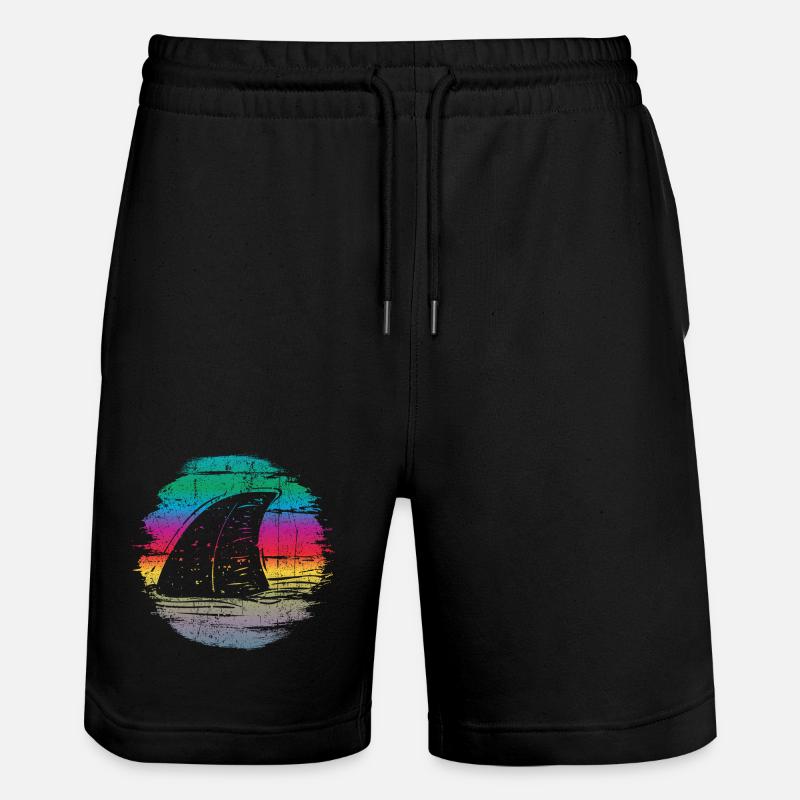 coucher de soleil surfer vague illustration - Short de jogging bio TRAINER Stanley/Stella unisexe - noir