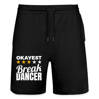 Durchschnittlicher B Boy - Stanley/Stella Unisex Bio Joggingshorts Trainer  - Schwarz - Vorne - Nik (191cm) & Marisol (170cm)