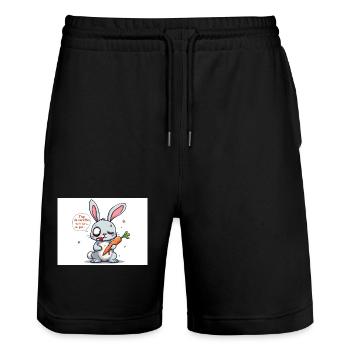 Kaninchen Charcuteurs und Humor - Stanley/Stella Unisex Bio Joggingshorts Trainer  - Schwarz - Vorne - Nik (191cm) & Marisol (170cm)