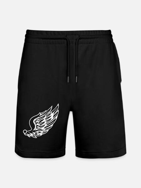 Wings with dynamic feather drawing - Stanley/Stella Trainer Unisex Organic Jogging Shorts - black
