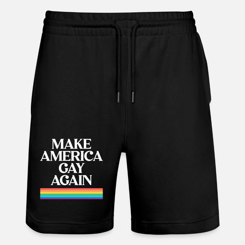 Make America Gay Again - Pride Design - Stanley/Stella Unisex Bio Joggingshorts Trainer  - Schwarz