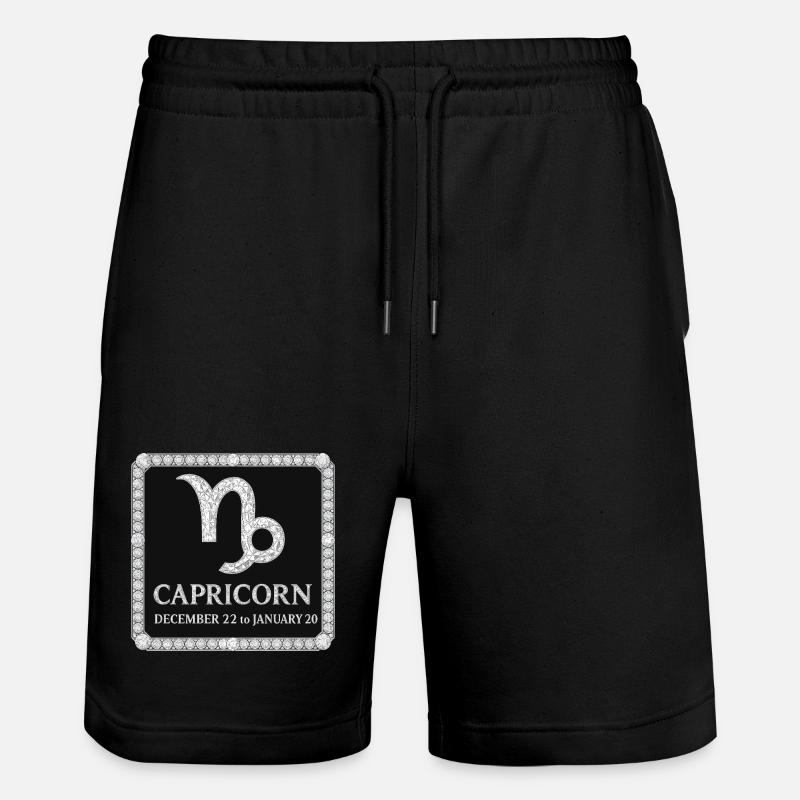 Sternzeichen Steinbock - Stanley/Stella Unisex Bio Joggingshorts Trainer  - Schwarz