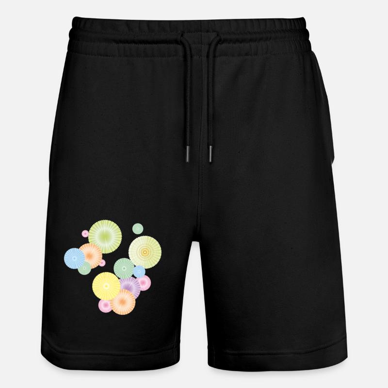 Pastell-Rosetten – dekorative Fächerstruktur - Stanley/Stella Unisex Bio Joggingshorts Trainer  - Schwarz