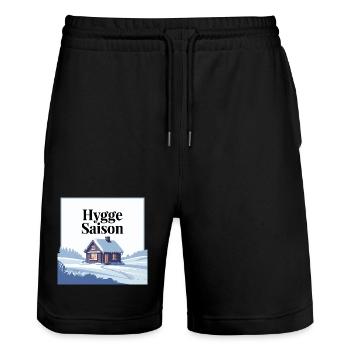 Conception de cabine d’hiver Hygge Saison cosy - Short de jogging bio TRAINER Stanley/Stella unisexe - noir - Devant - Nik (191cm) & Marisol (170cm)