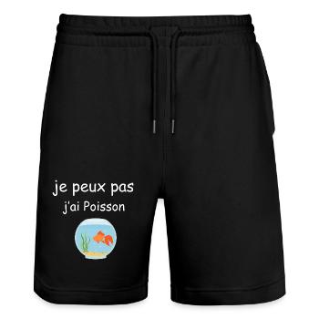 I can't I have fish - Stanley/Stella Trainer Unisex Organic Jogging Shorts - black - Front - Nik (191cm) & Marisol (170cm)
