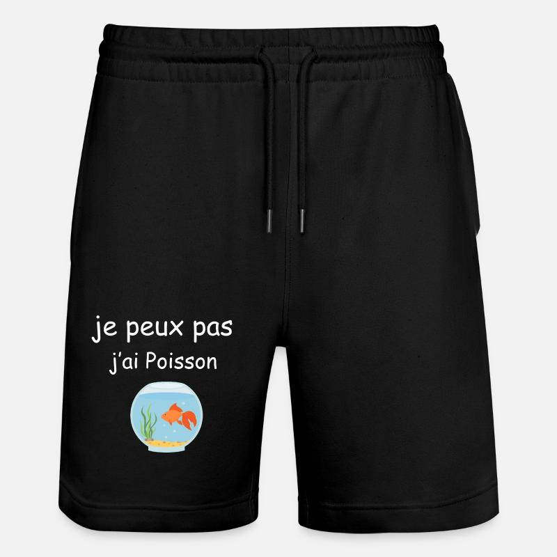I can't I have fish - Stanley/Stella Trainer Unisex Organic Jogging Shorts - black