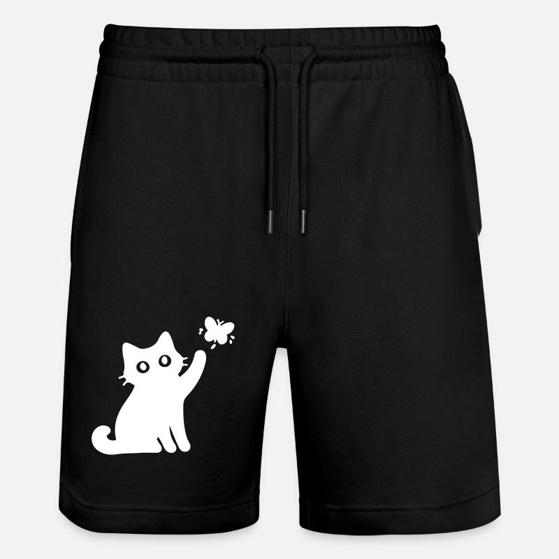 Katze Niedlich - Stanley/Stella Unisex Bio Joggingshorts Trainer  - Schwarz
