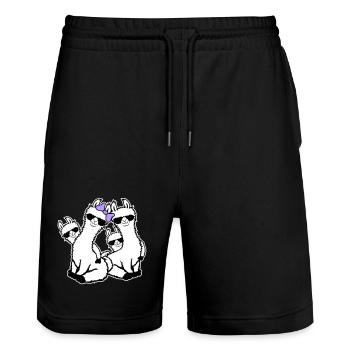 Llamas Mom Kids Family Dad Dad Sunglasses - Stanley/Stella Trainer Unisex Organic Jogging Shorts - black - Front - Nik (191cm) & Marisol (170cm)