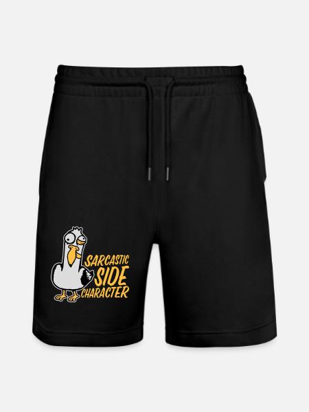 Crazy Seagull Sarcastic Side Character Funny - Stanley/Stella Trainer Unisex Organic Jogging Shorts - black