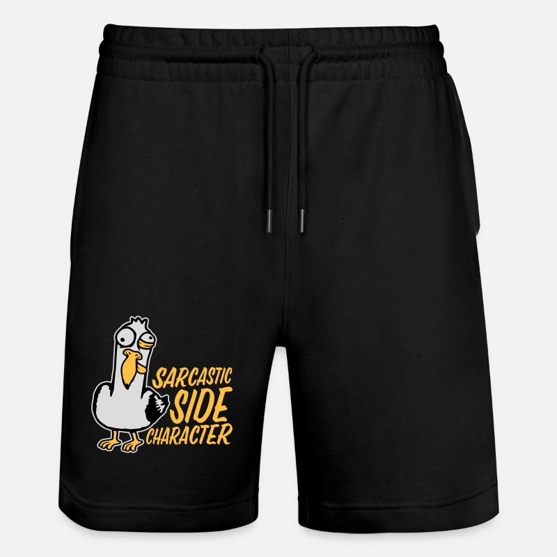 Crazy Seagull Sarcastic Side Character Funny - Stanley/Stella Trainer Unisex Organic Jogging Shorts - black