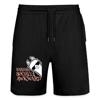 Lama Warning Socially Awkward Sonnenbrille Alpaka - Stanley/Stella Unisex Bio Joggingshorts Trainer  - Schwarz - Vorne - Nik (191cm) & Marisol (170cm)