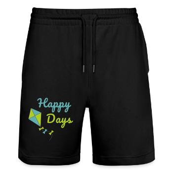 Happy Days Kite Cute Summer Vibes Design - Stanley/Stella Unisex Bio Joggingshorts Trainer  - Schwarz - Vorne - Nik (191cm) & Marisol (170cm)