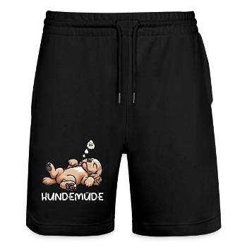 Hundemüde Cocker Spaniel Cockerhund Cockerbesitzer - Stanley/Stella Unisex Bio Joggingshorts Trainer  - Schwarz - Vorne - Nik (191cm) & Marisol (170cm)