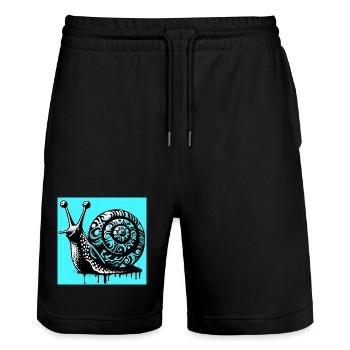 Escargot - Short de jogging bio TRAINER Stanley/Stella unisexe - noir - Devant - Nik (191cm) & Marisol (170cm)