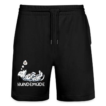 Hundemüde Dalmatiner Dalmatinerbesitzer Dalmatine - Stanley/Stella Unisex Bio Joggingshorts Trainer  - Schwarz - Vorne - Nik (191cm) & Marisol (170cm)