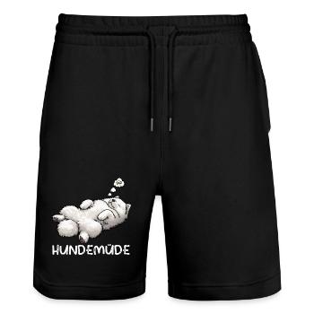 Chien Fatigué Samoyède Propriétaire Samoyède Chien Samoyède - Short de jogging bio TRAINER Stanley/Stella unisexe - noir - Devant - Nik (191cm) & Marisol (170cm)