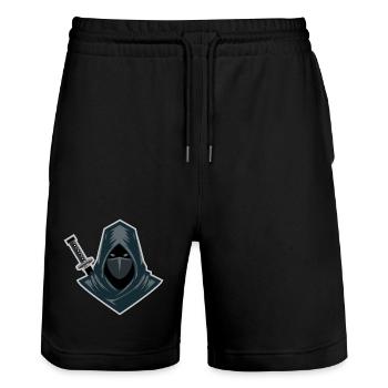 Shinobi-Schattenkrieger-Schleichdesign - Stanley/Stella Unisex Bio Joggingshorts Trainer  - Schwarz - Vorne - Nik (191cm) & Marisol (170cm)