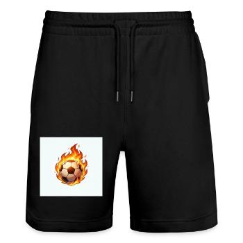 Ballon de football Fireball - Short de jogging bio TRAINER Stanley/Stella unisexe - noir - Devant - Nik (191cm) & Marisol (170cm)