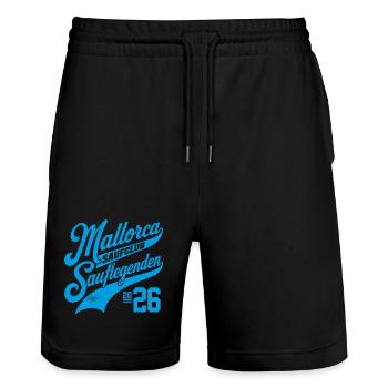Malle 2026 Mallorca Drinking Club - Stanley/Stella Trainer Unisex Organic Jogging Shorts - black - Front - Nik (191cm) & Marisol (170cm)