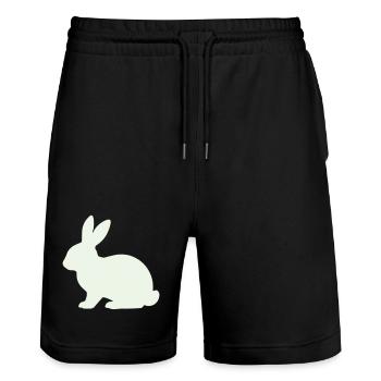 Zarte Kaninchen Silhouette - Stanley/Stella Unisex Bio Joggingshorts Trainer  - Schwarz - Vorne - Nik (191cm) & Marisol (170cm)