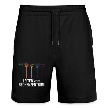 Programmierer Stundenlohn Rechenzentrum - Stanley/Stella Unisex Bio Joggingshorts Trainer  - Schwarz - Vorne - Nik (191cm) & Marisol (170cm)