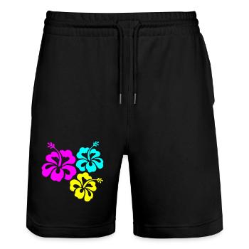 Hibiskus Hibiskusblüte - Short de jogging bio TRAINER Stanley/Stella unisexe - noir - Devant - Nik (191cm) & Marisol (170cm)